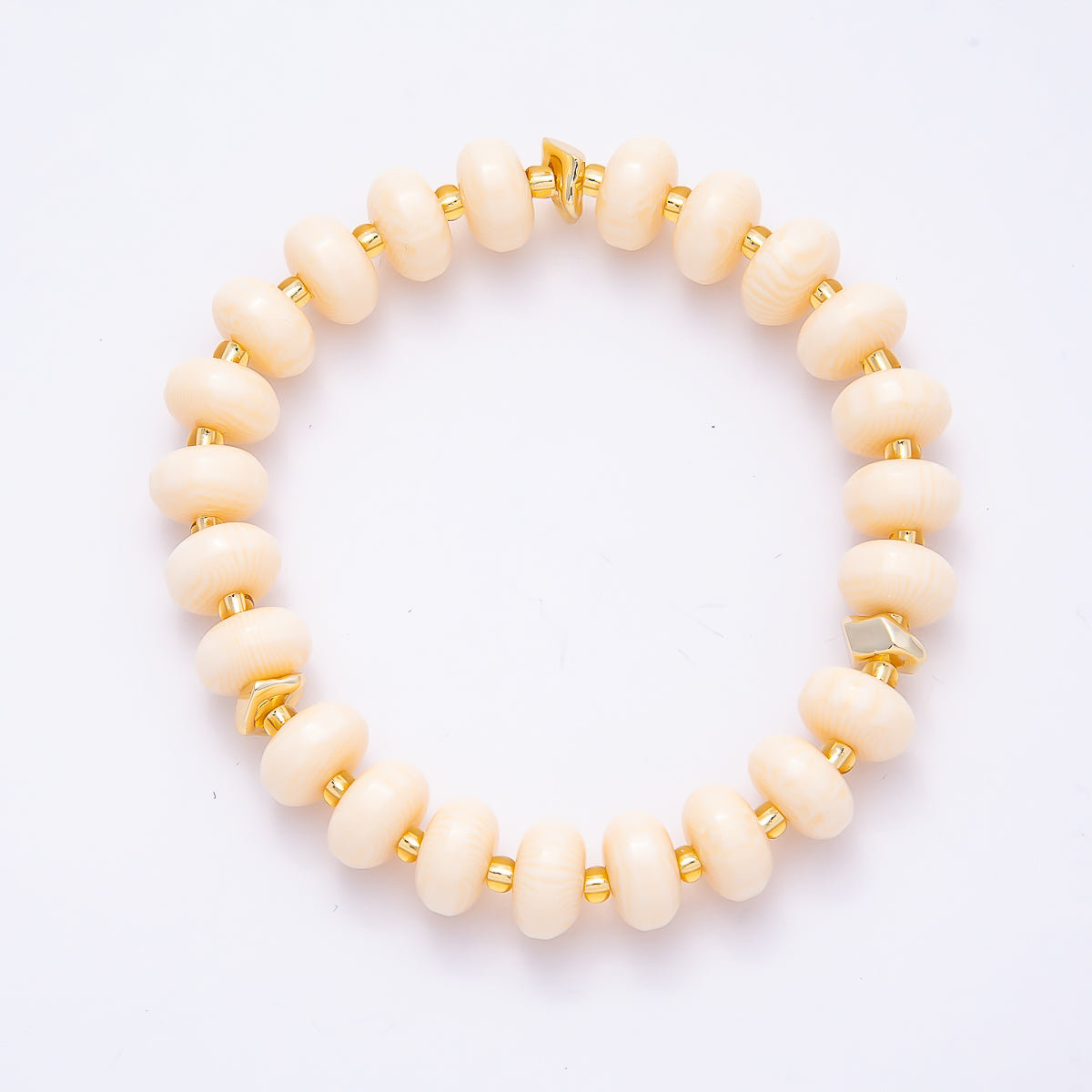 Handmade 10mm Rondelle Resin Bead 8 Inch Stretch Bracelet | WA-04619 ~ WA-04624