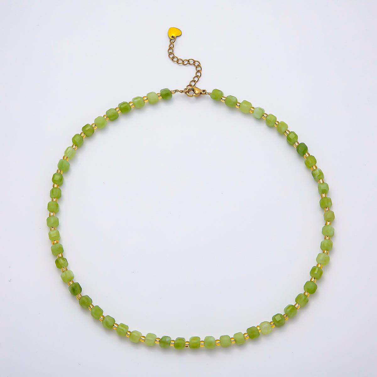 Handmade Stainless Steel 3mm Square Gemstone Chain 16 Inch Necklace | WA-04657 ~ WA-04663