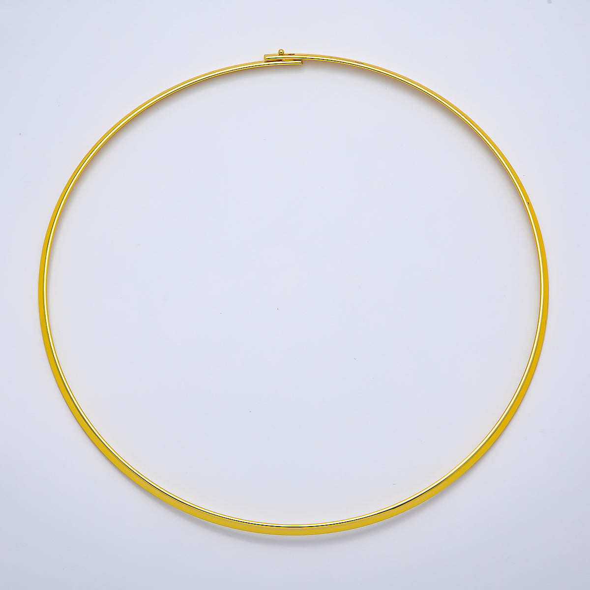 NEW 16K Gold Filled 3.3mm Flat-Edged Floating Collar Torque Necklace in Gold & Silver | WA-04675 WA-04676