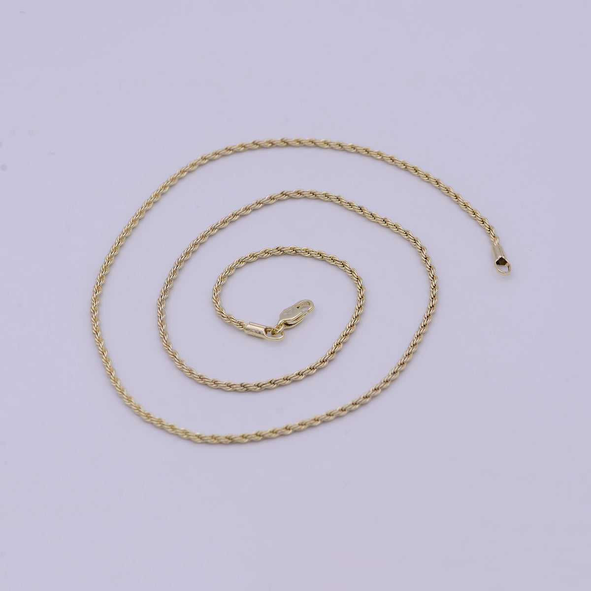 14K Gold Filled - 20 Inches Twisted Rope Chain Necklace w/ Lobster Clasps | WA-526