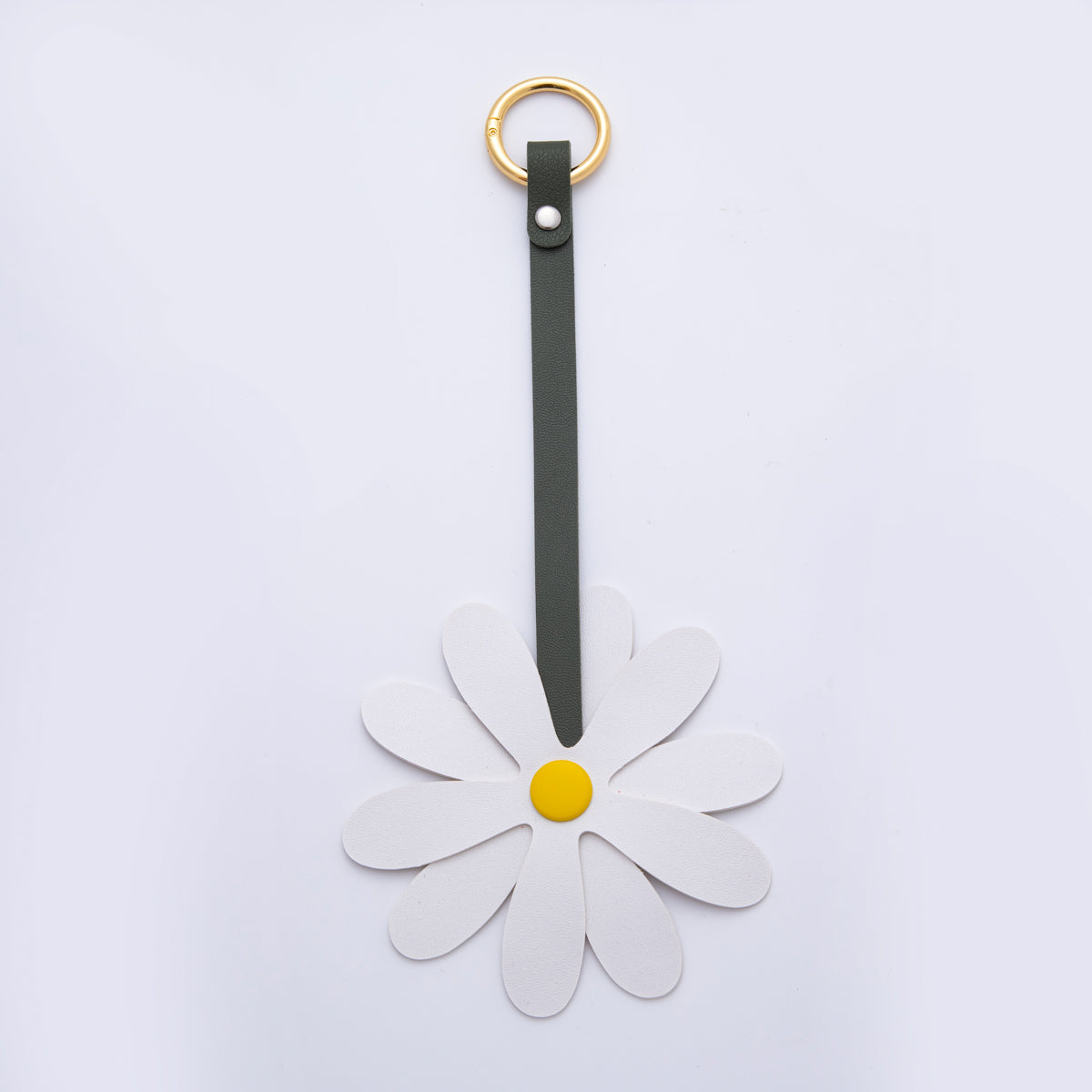 Leather Sun Flower Keyring Purse Bag Backpack Charm Flower Accessory WB-00012