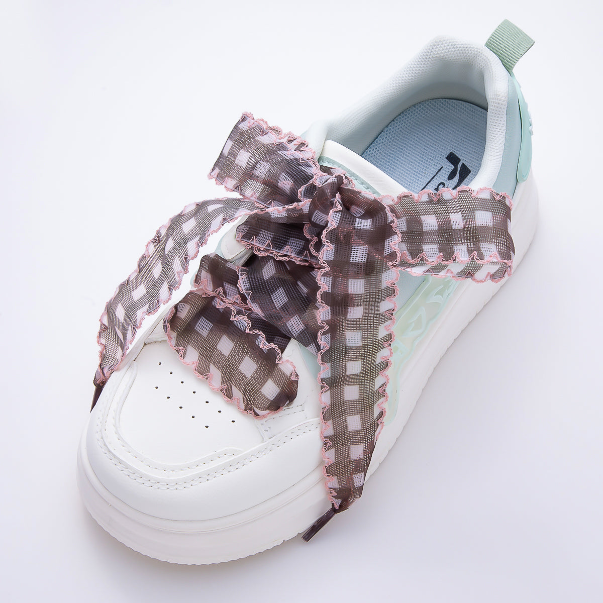 Colorful Outline Checkered Gingham Ribbon Shoelace Accessories | WB-00015 - WB-00019