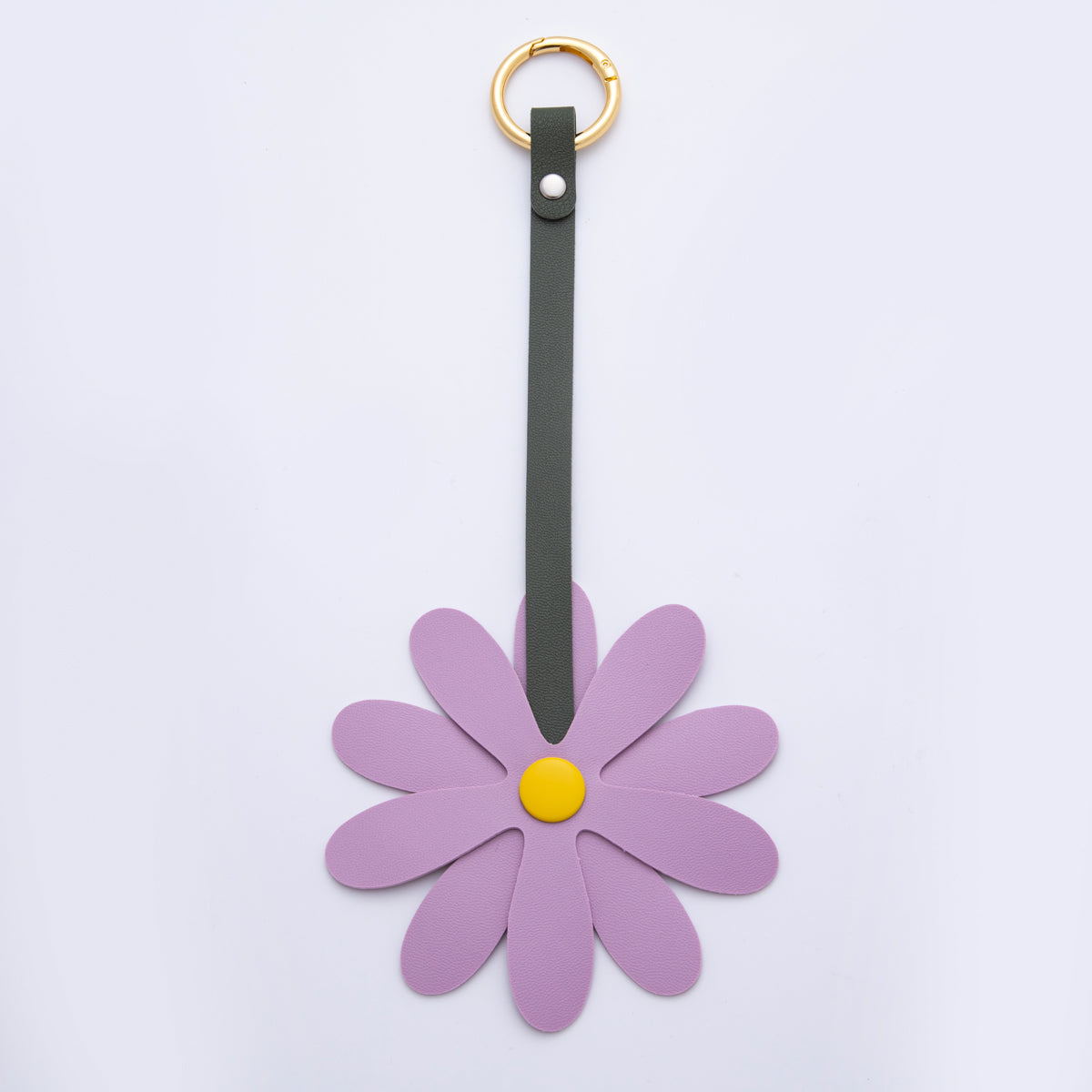 Leather Sun Flower Keyring Purse Bag Backpack Charm Flower Accessory WB-00012