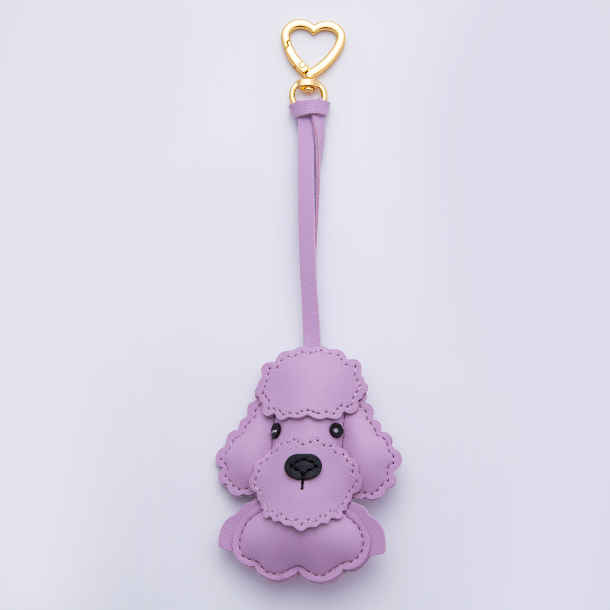 Leather Poodle Dog Bag Charm Keyring Purse Bag Backpack Charm Accessory WB-00022