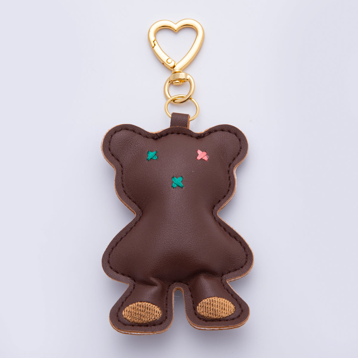 Leather Bear Keychain Handmade Bag Charm Cute Leather Animal Purse Accessory WB-00042