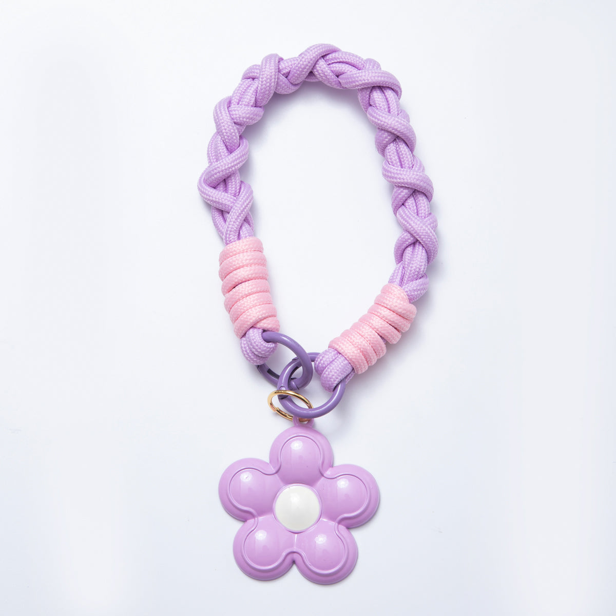 Kawaii Colorful Paracord Charm Bag Keychain Accessories Leather Daisy Charms for Handbag Y2k Accessories Purse Hanging Ornament WB-00078