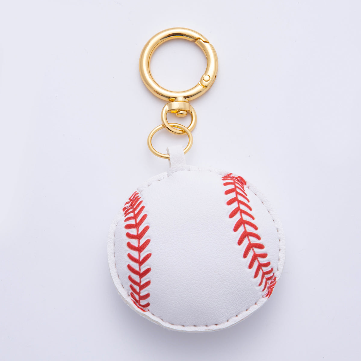 Leather Ball Sport Keychain Handmade Bag Charm Cute Leather Basketball Baseball Varsity Purse Accessory WB-00096