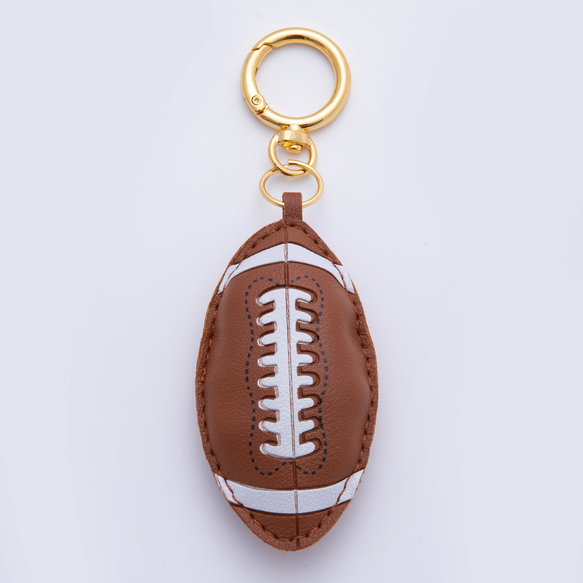 Leather Football Sport Keychain Handmade Bag Charm Cute Leather Ball Varsity Purse Accessory WB-00097