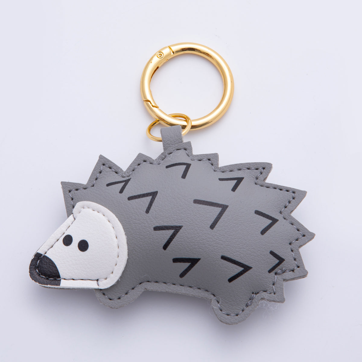 Leather Porcupine Keychain Handmade Bag Charm Cute Leather Animal Purse Accessory WB-00101