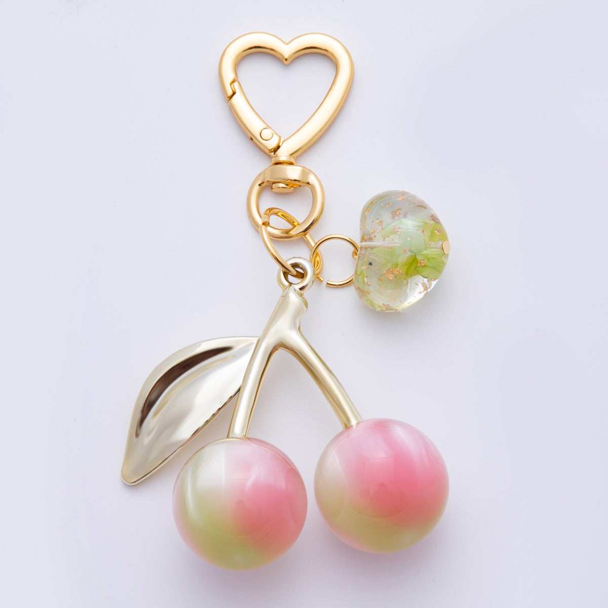 Chery bag charm Handmade cherry keychain, colorful handbag accessory WB-00007