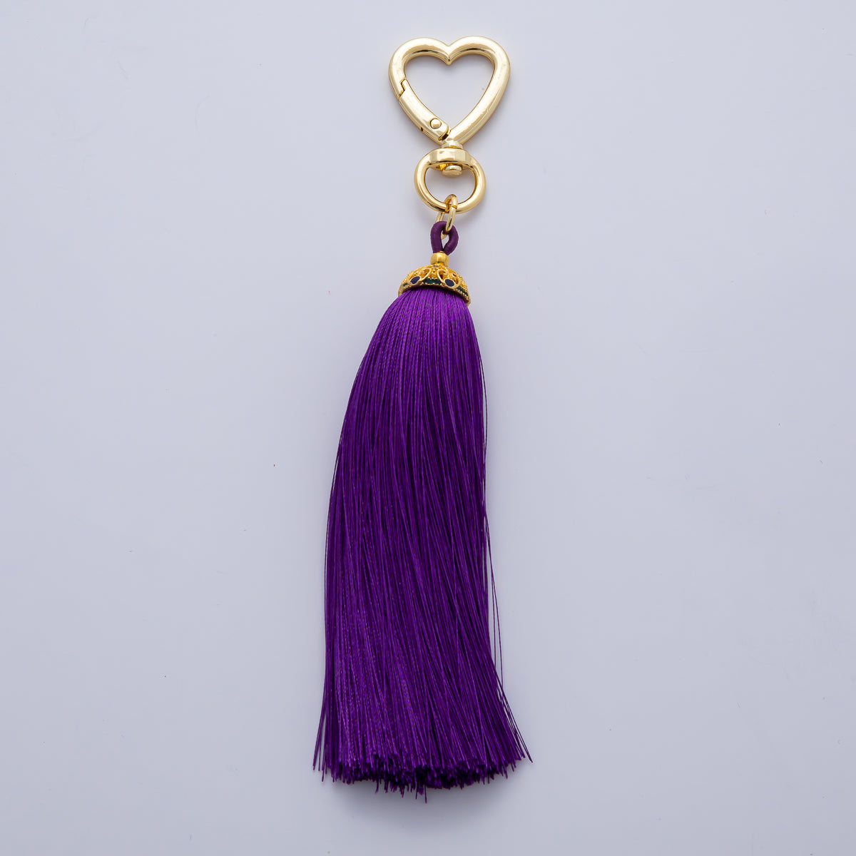 18K Gold Filled 170mm Blue, Black, Red Silky Thread Tassel Charm Keychain Accessories | WB-00213 ~ WB-00219