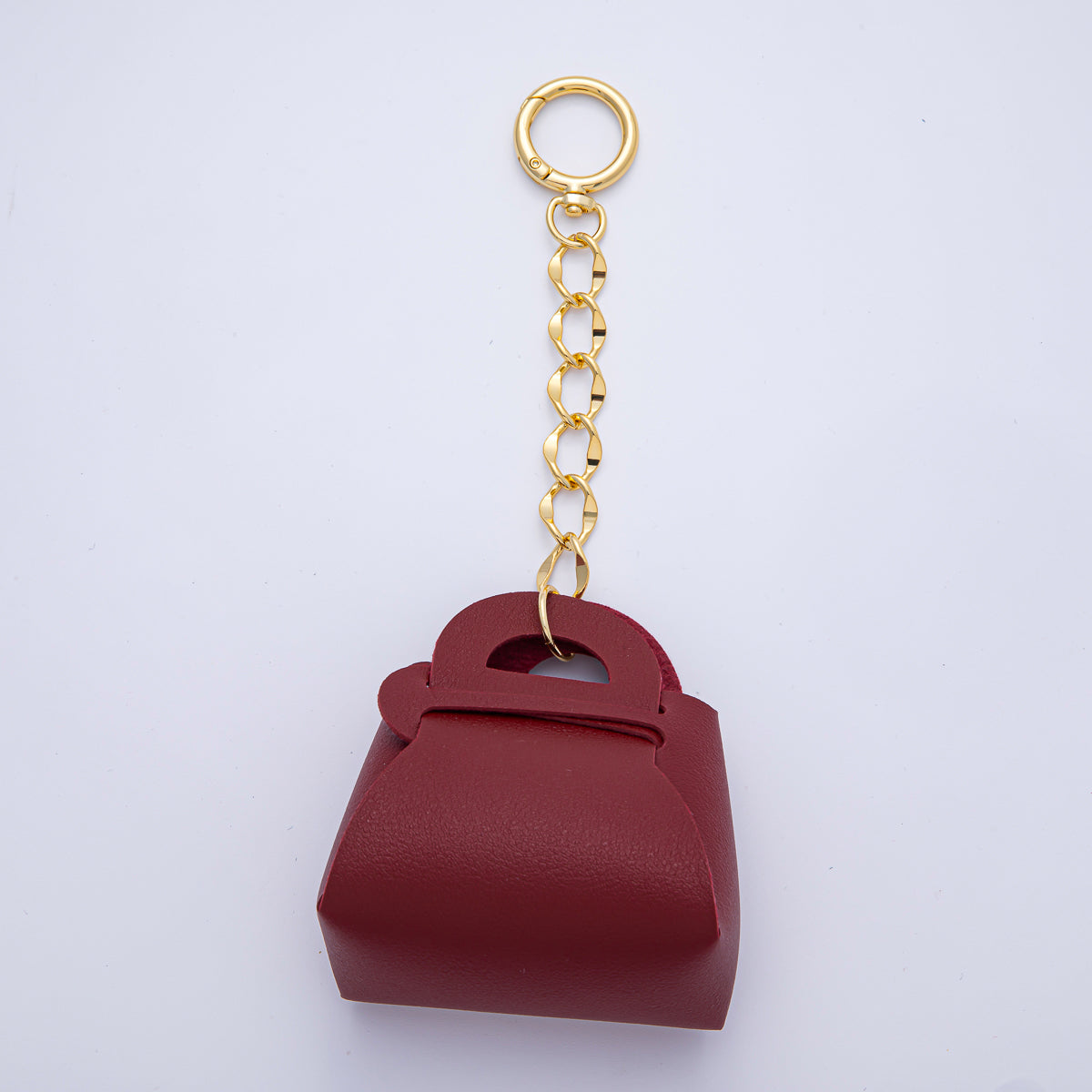 Faux Leather Black, Brown, White, Blue, Red, Pink Purse Bag Charm Keychain Key Ring Accessories | WB-00273