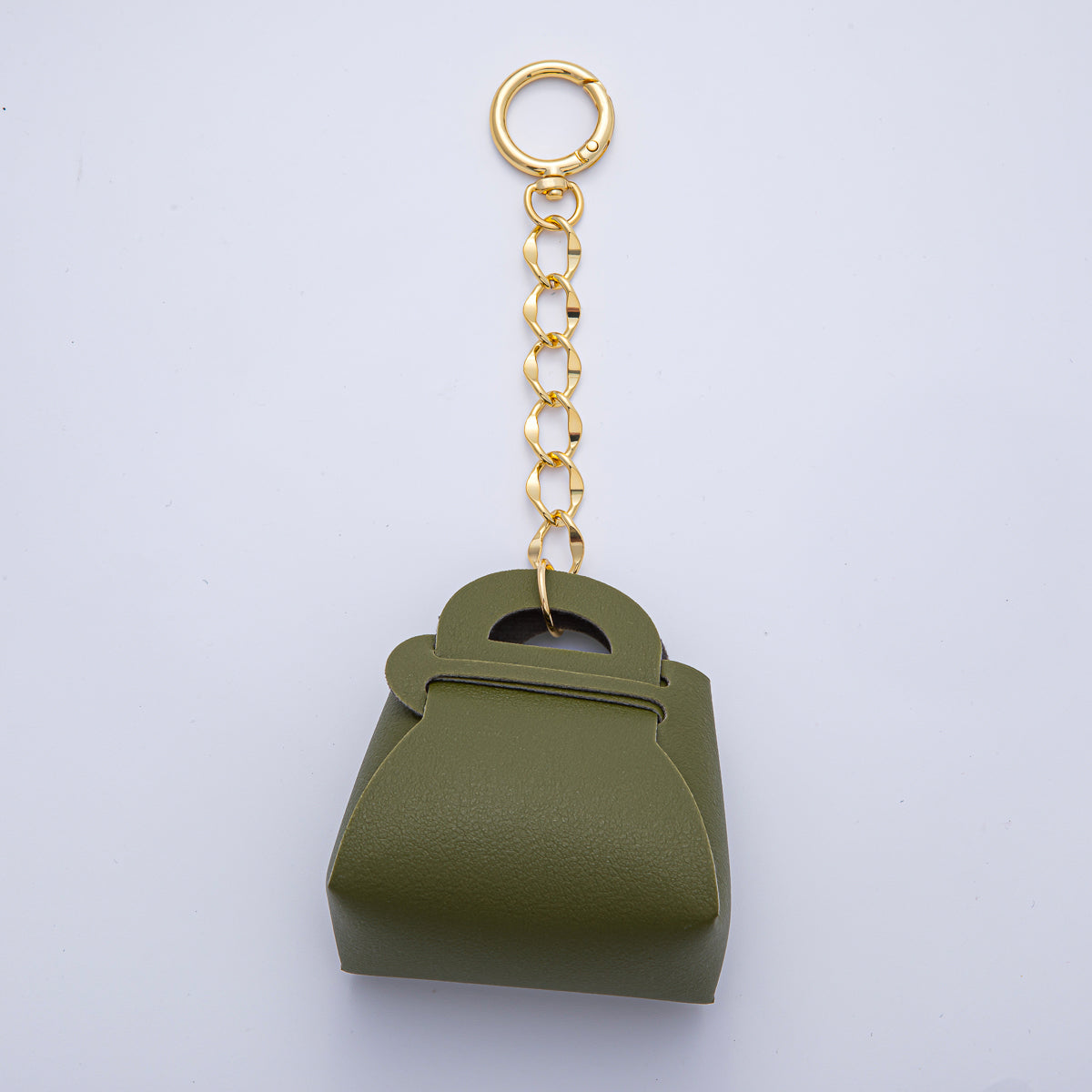 Faux Leather Black, Brown, White, Blue, Red, Pink Purse Bag Charm Keychain Key Ring Accessories | WB-00273