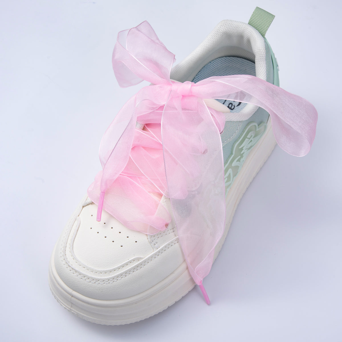 Yellow, Pink Sheer Chiffon Fabric Ribbon Shoelaces | WB00300 - WB00301