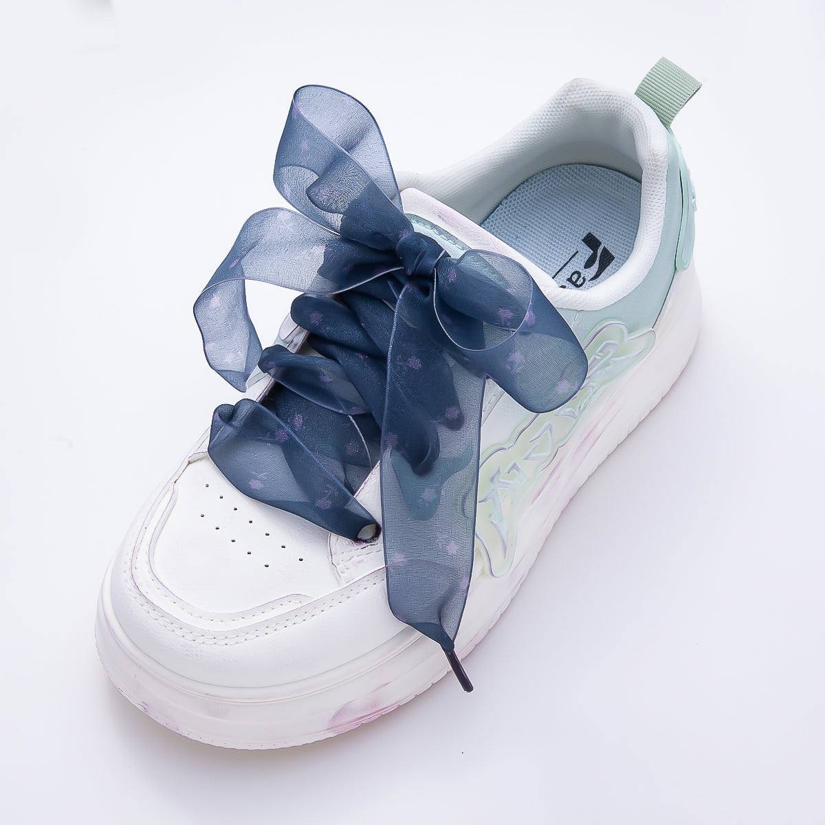 Polka Dotted 55 Inch Sheer Chiffon Ribbon Fabric Shoelace Accessories | WB-00359 - WB-00363