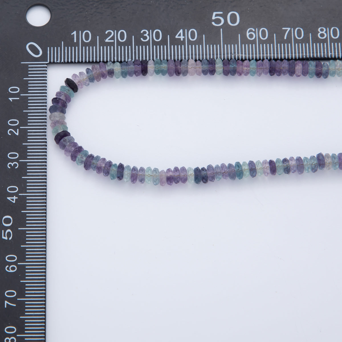 16K Gold Filled Multicolor Fluorite Rhondelle Gemstone Bead 16 Inch Choker Handmade Necklace | WA-900