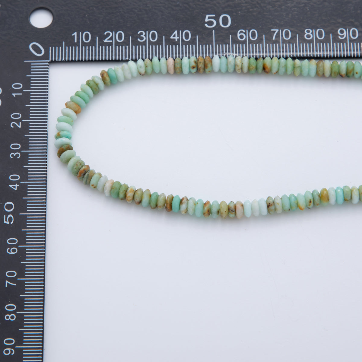 16K Gold Filled Teal Amazonite Rhondelle Gemstone Bead 16 Inch Choker Handmade Necklace | WA-957