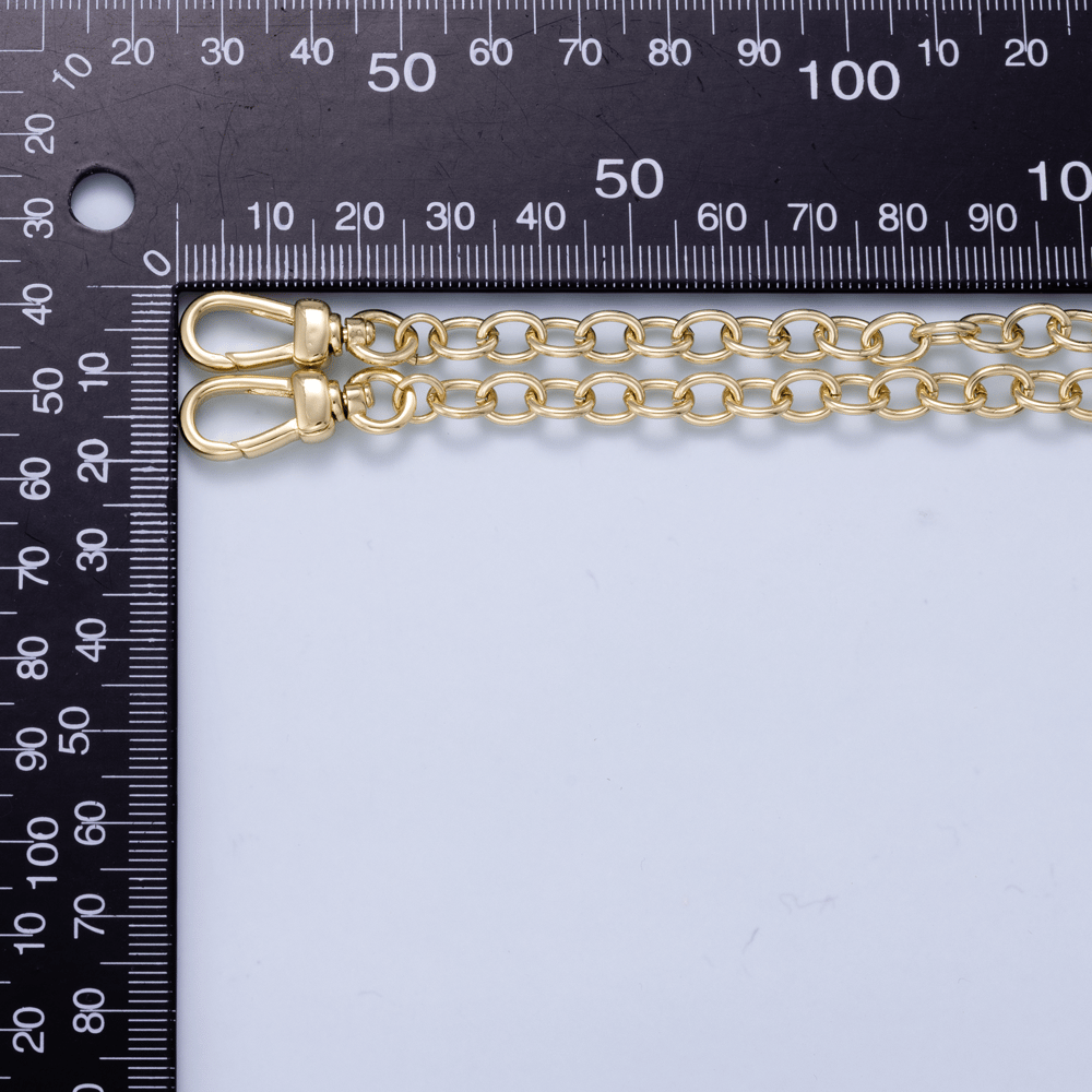 16K Gold Filled 6mm Dual Push Gate Round Rolo Chain 20 Inch Necklace | WA-02027