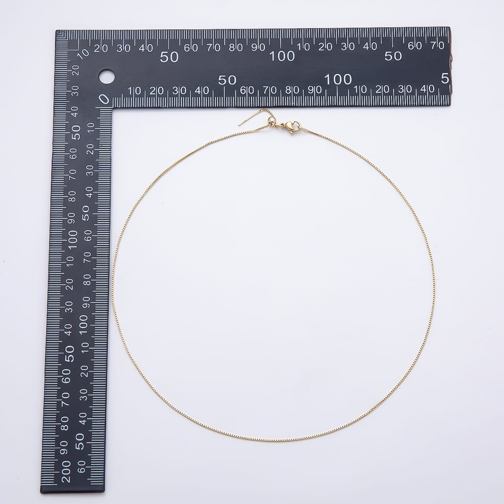 14K Gold Filled 0.9mm Minimalist Adjustable Slide Box Chain 20 Inch Necklace | WA-00154