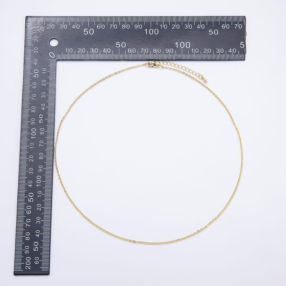 16K Gold Filled 1.7mm Minimalist Cable Chain 18 Inch Necklace w. Extender | WA-01967