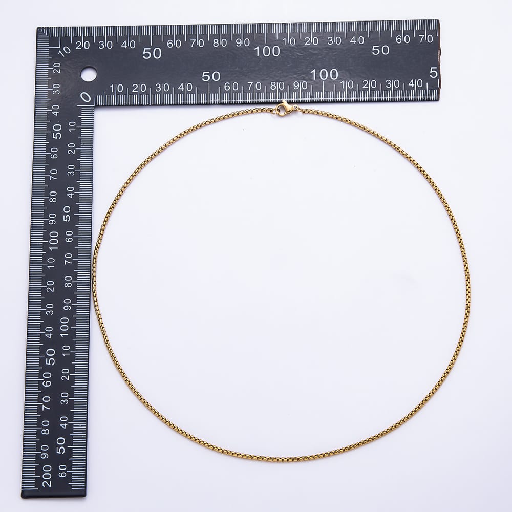 Stainless Steel 2mm Minimalist Box Chain 20 Inch Necklace | WA-02278