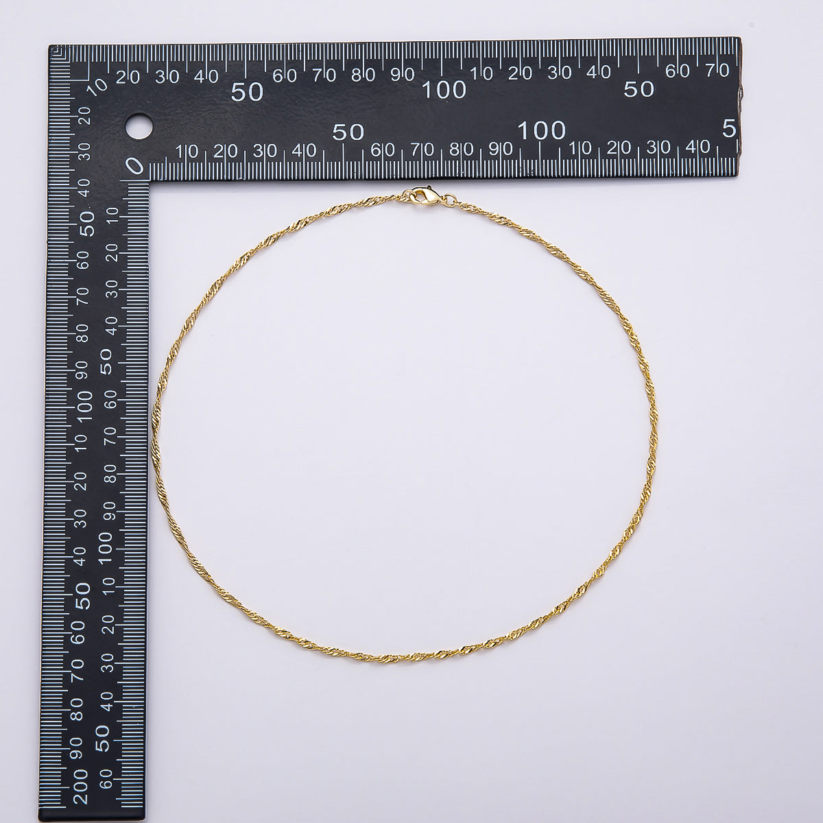 16K Gold Filled 2mm Twisted Singapore Chain 18 Inch Necklace | WA-04483