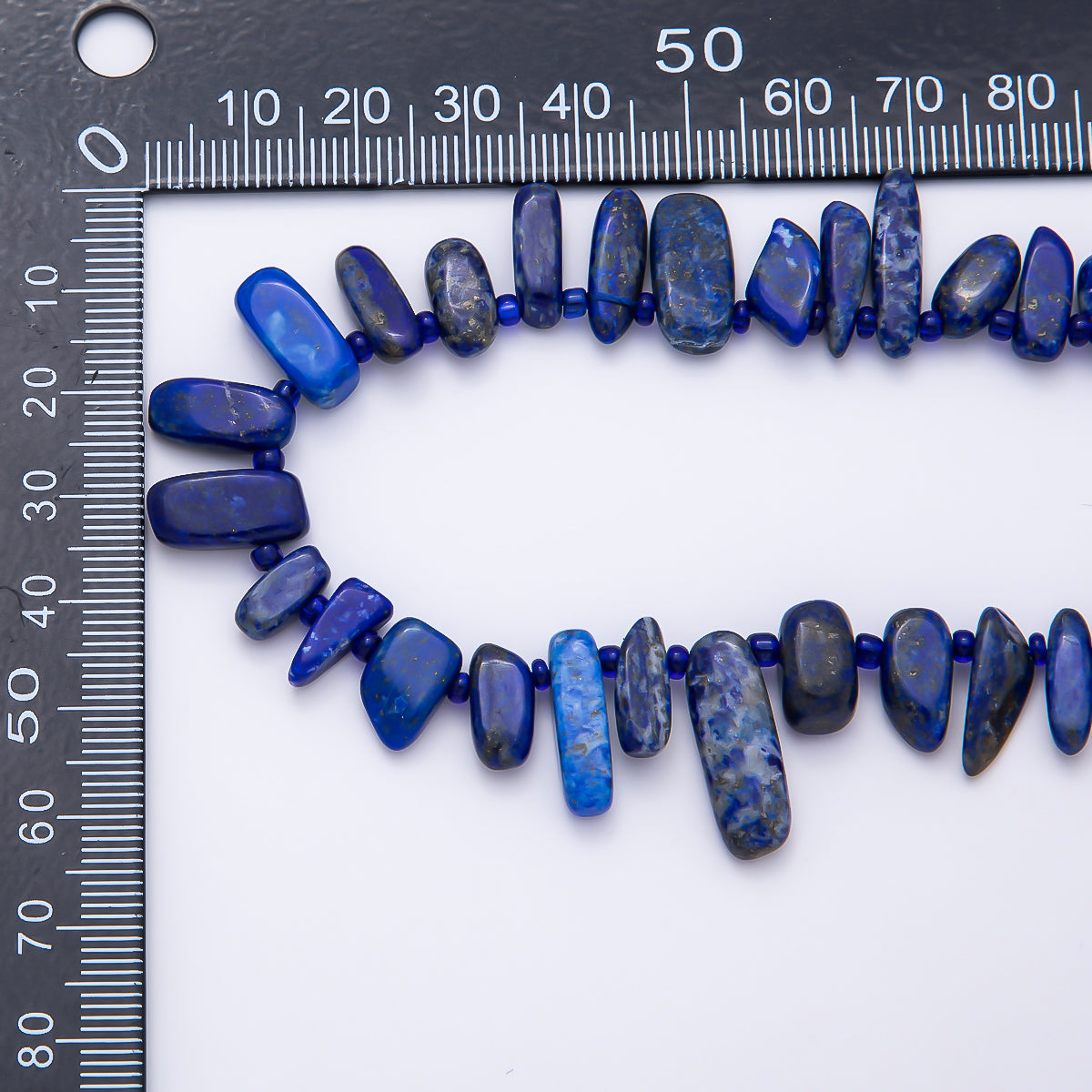 20mm Blue Lapis Lazuli Pebble Spiked Natural Gemstone Bead Strand Finding | WA-01216