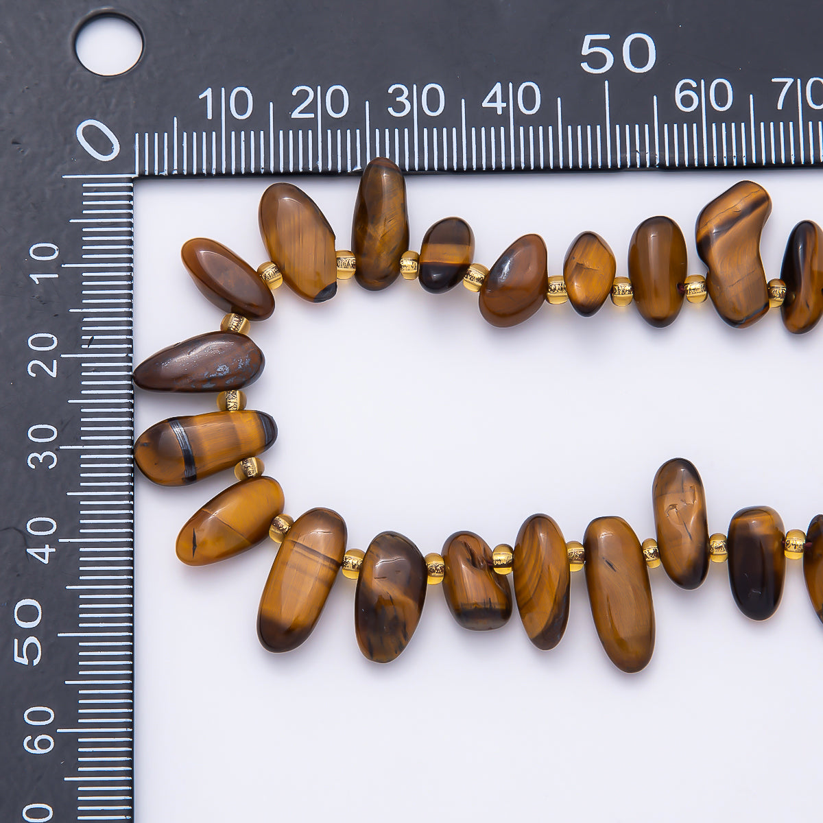 20mm Brown Tiger Eye Pebble Spiked Natural Gemstone Bead Strand Finding | WA-01213