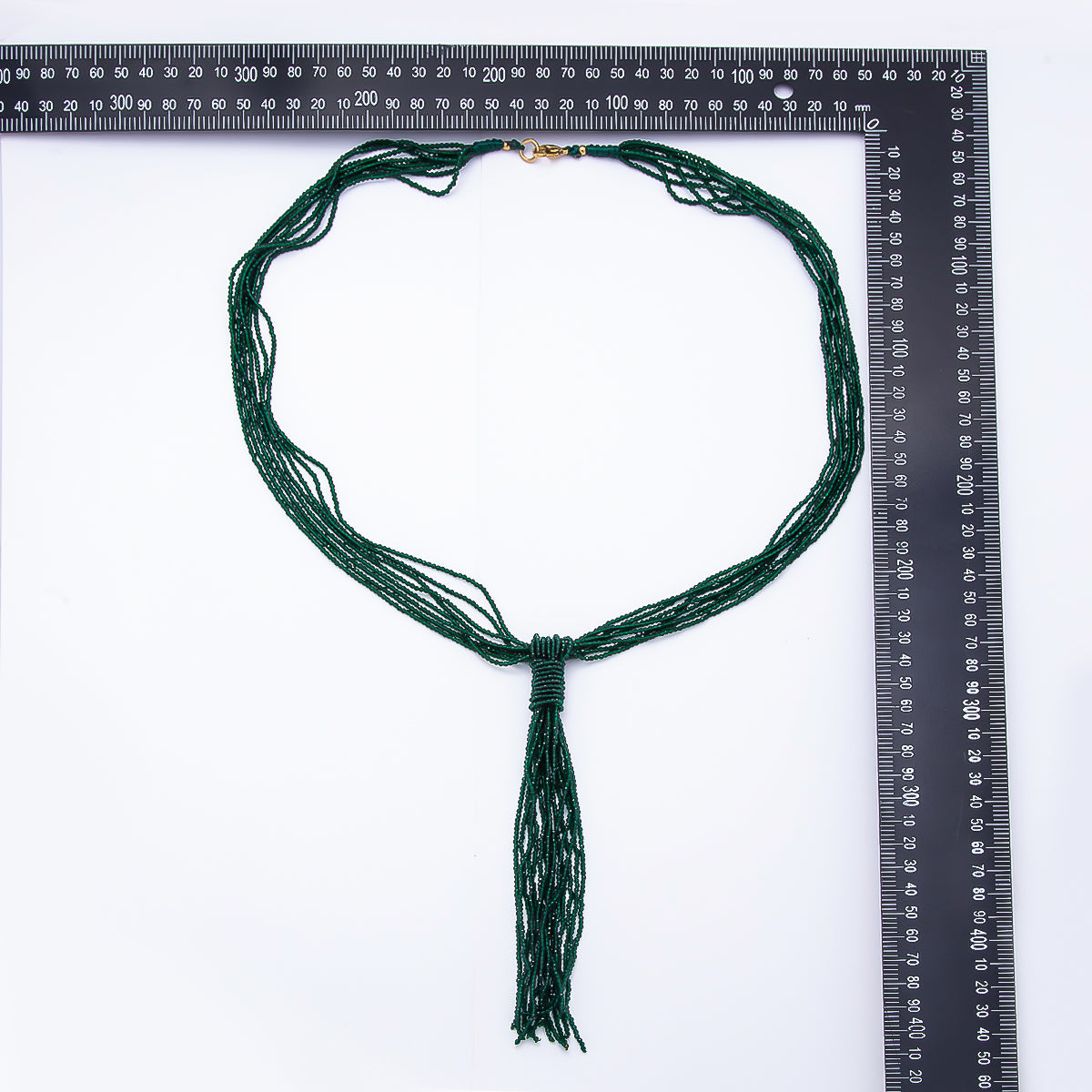 Black, Green, Blue, Grey, White Boho Multi Layer Fringe Knot Lariat Multifaceted Crystal Gemstone Chain 30 Inch Necklace | WA-01096 ~ WA-01142