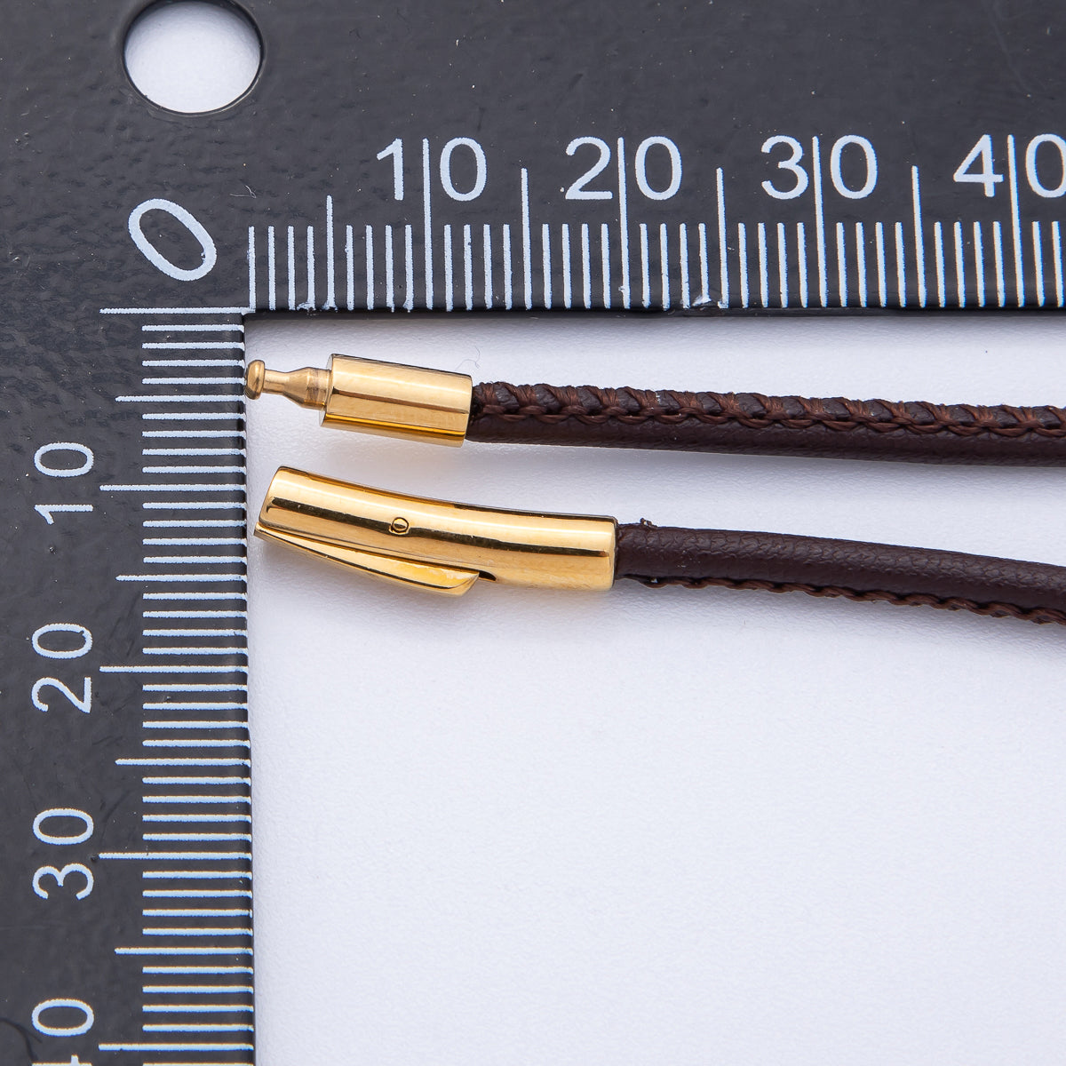 18K Gold Filled 3mm Dark Brown Fall Faux Leather Cord 19 Inch Necklace | WA-3857