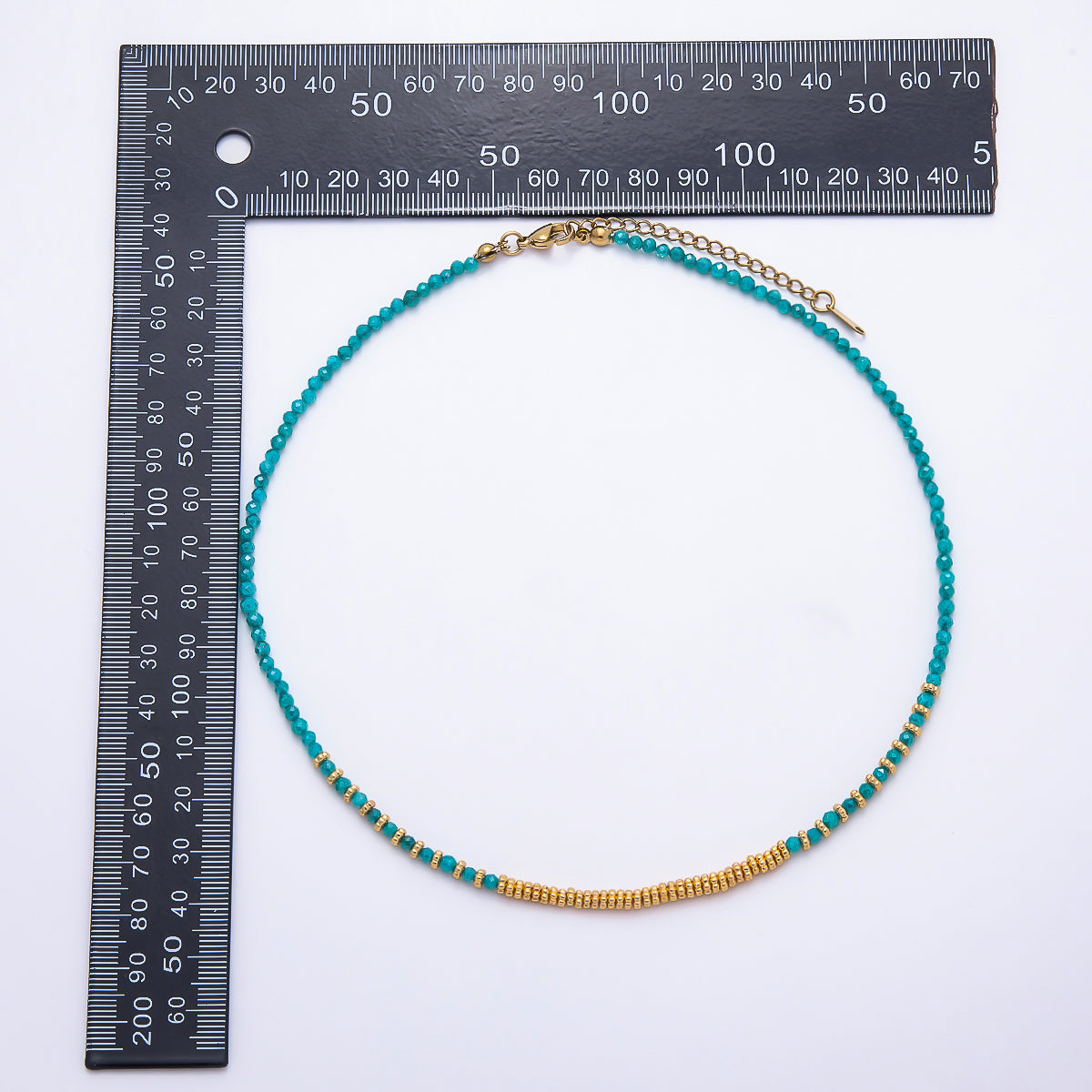 Handmade 4mm Turquoise, Garnet, Aventurine, Onyx, Peridot Multifaceted Gemstone Chain 16 Inch Necklace| WA-00115 - WA-00119