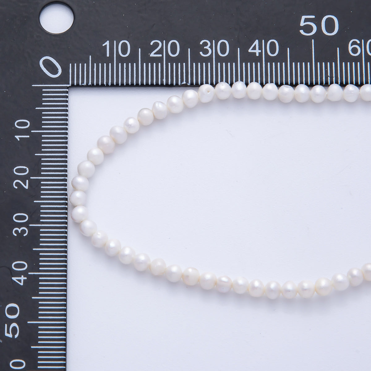 3mm White Freshwater Pearl Round Strand Finding | WA-4062