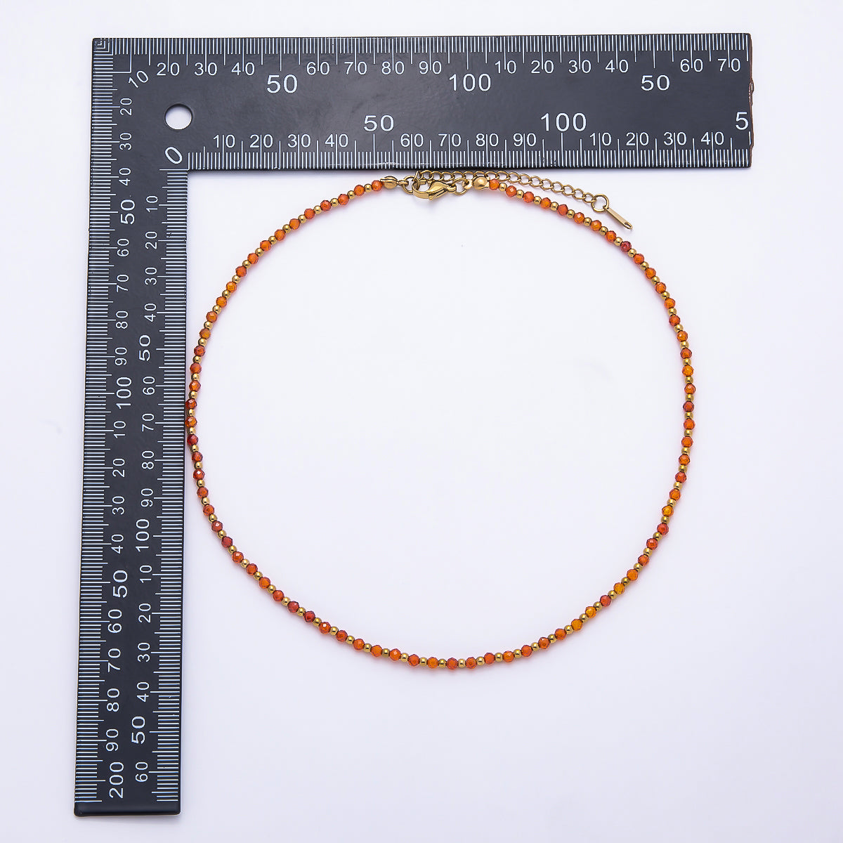 Handmade 3mm Red Carnelian, Purple Amethyst, Green Peridot Multifaceted Crystal Bead Gemstone Chain 16 Inch Necklace | WA-02285 ~ WA-02350