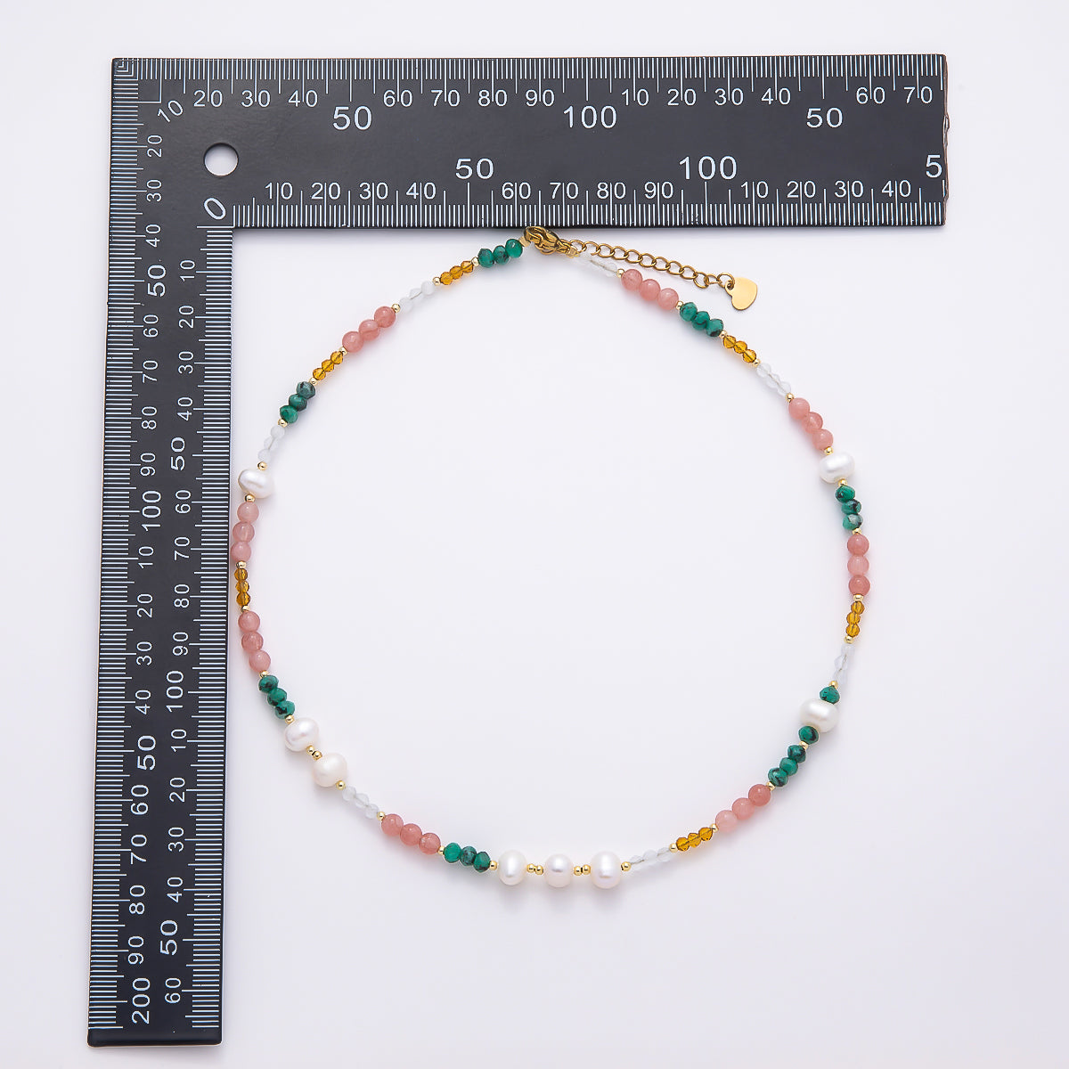Handmade 5mm Shell Pearl Multicolor Multifaceted Bead Gemstone Chain 16 Inch Necklace | WA-04740
