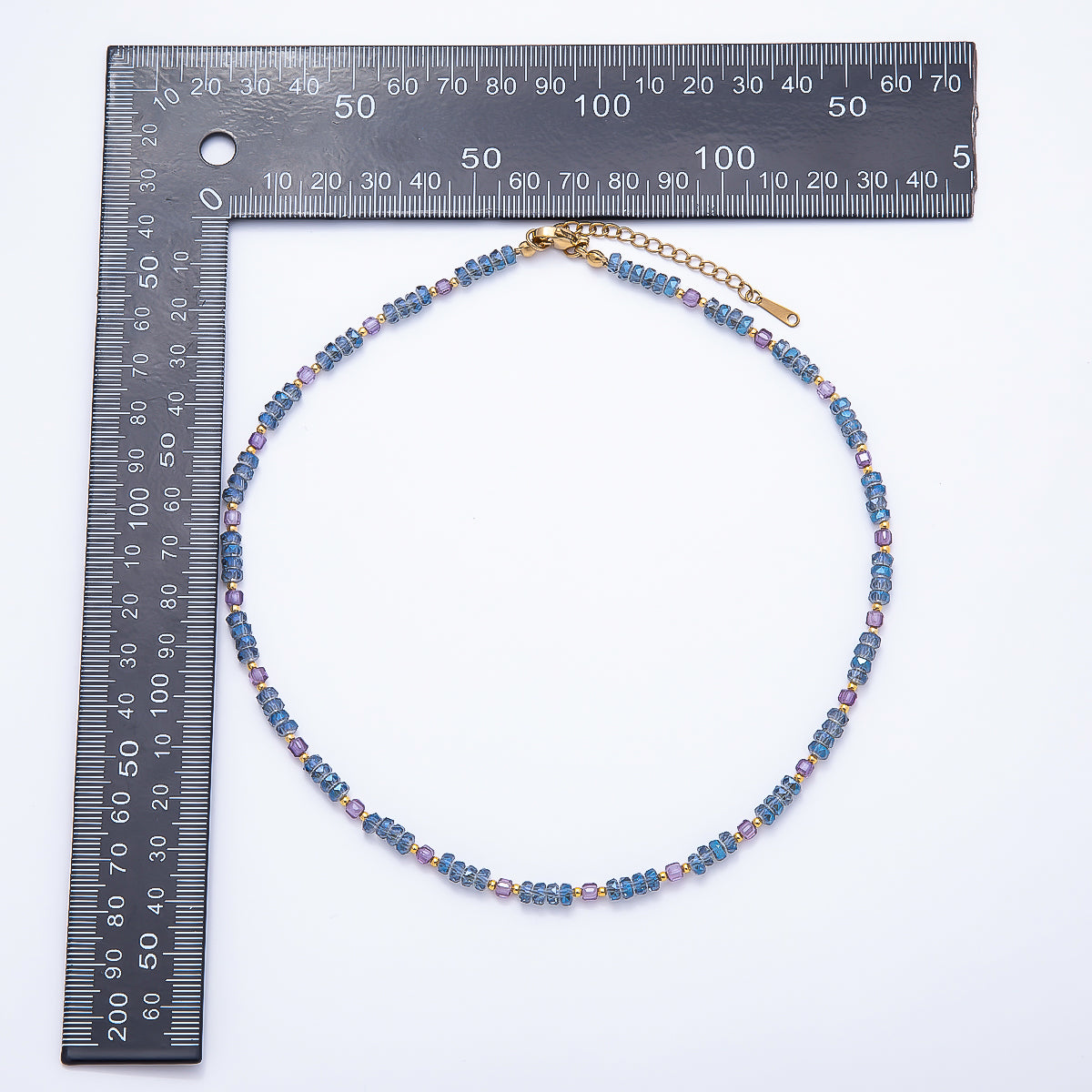 3mm Blue, Pink, Clear AB, Peach, White, Green Tube Rondelle Multifaceted Crystal Gemstone Chain 16 Inch Necklace | WA-00898 ~ WA-01015