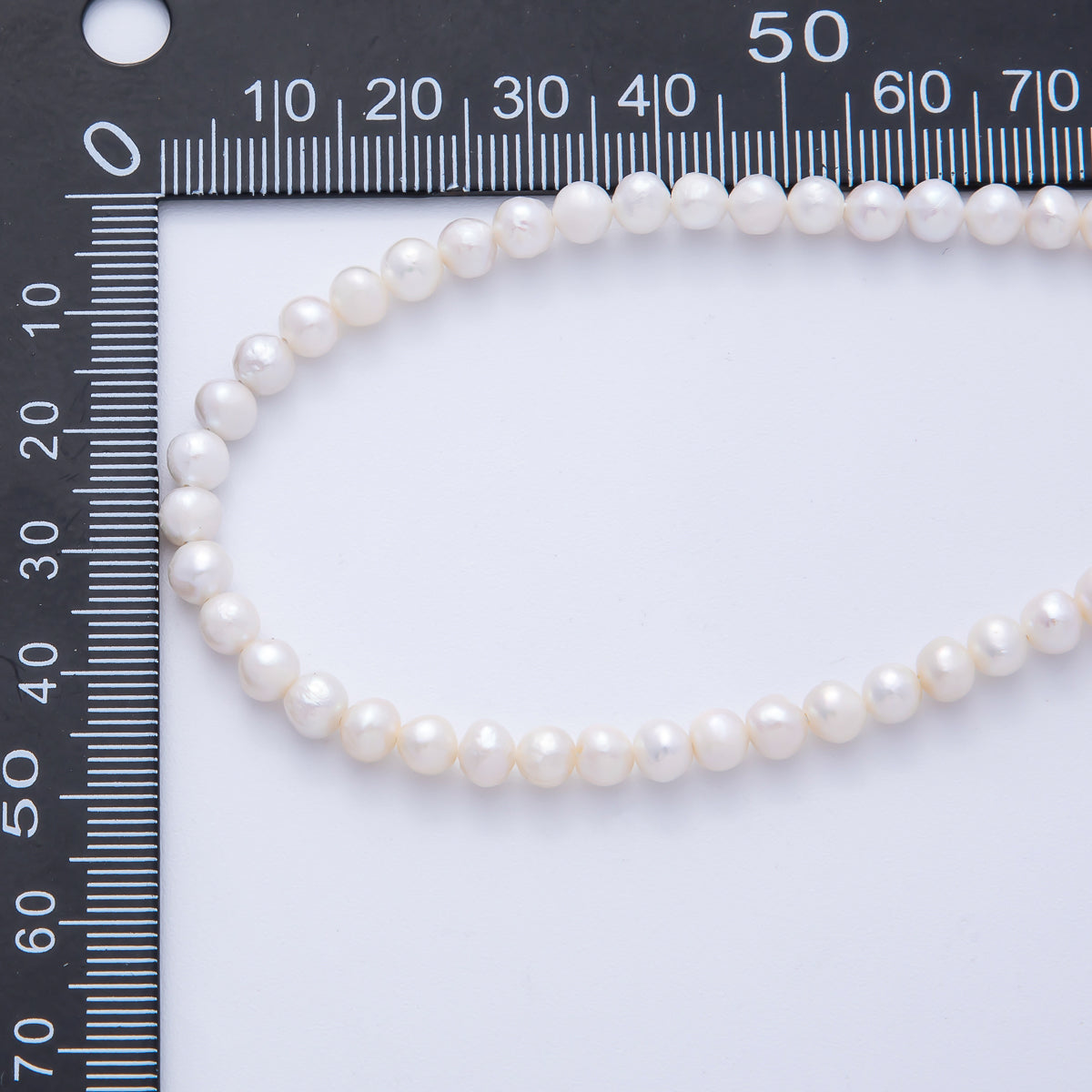5mm White Freshwater Pearl Round Strand Finding | WA-4061