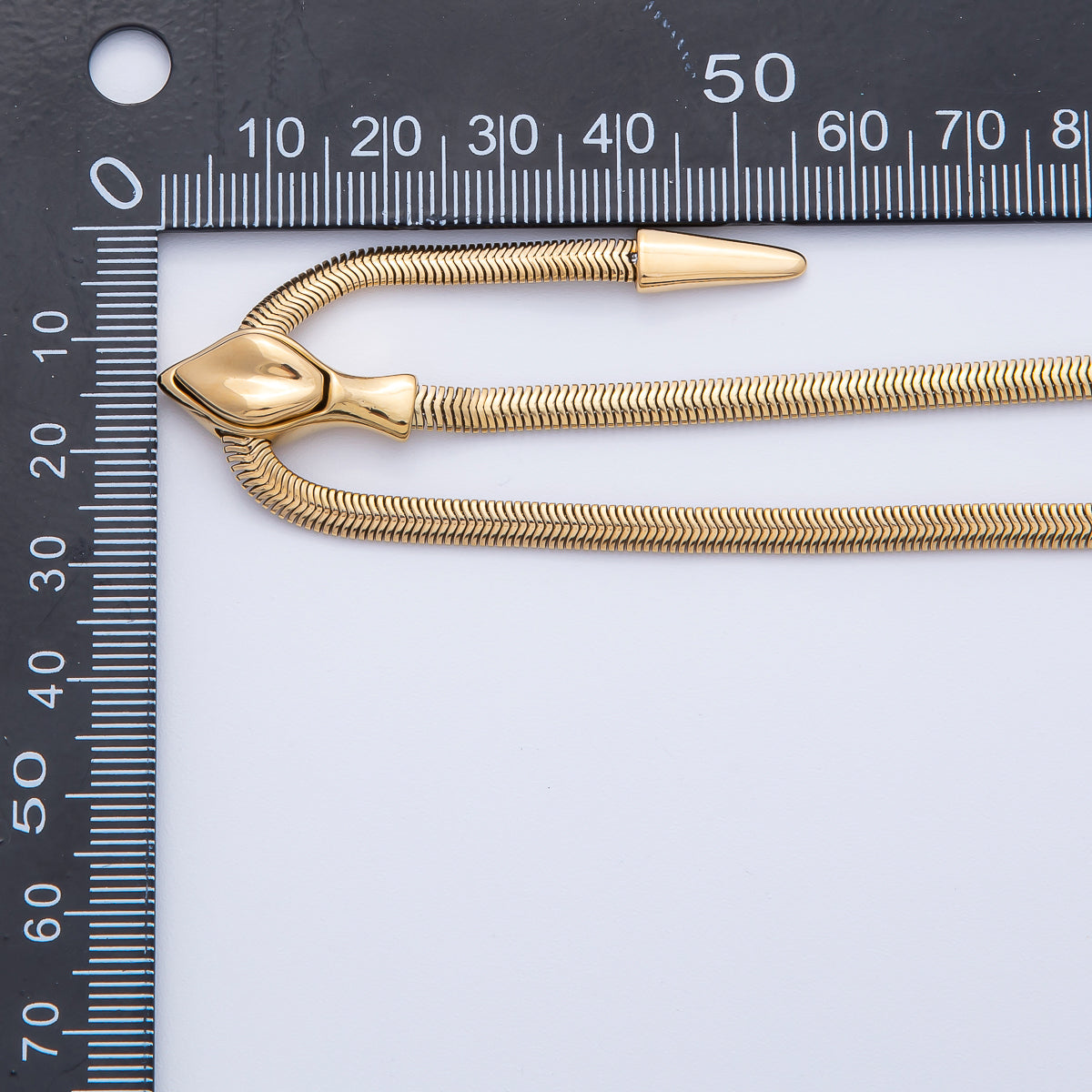 Stainless Steel 4mm Herringbone Snake Lariat Adjustable Chain 25 Inch Necklace | WA-3979