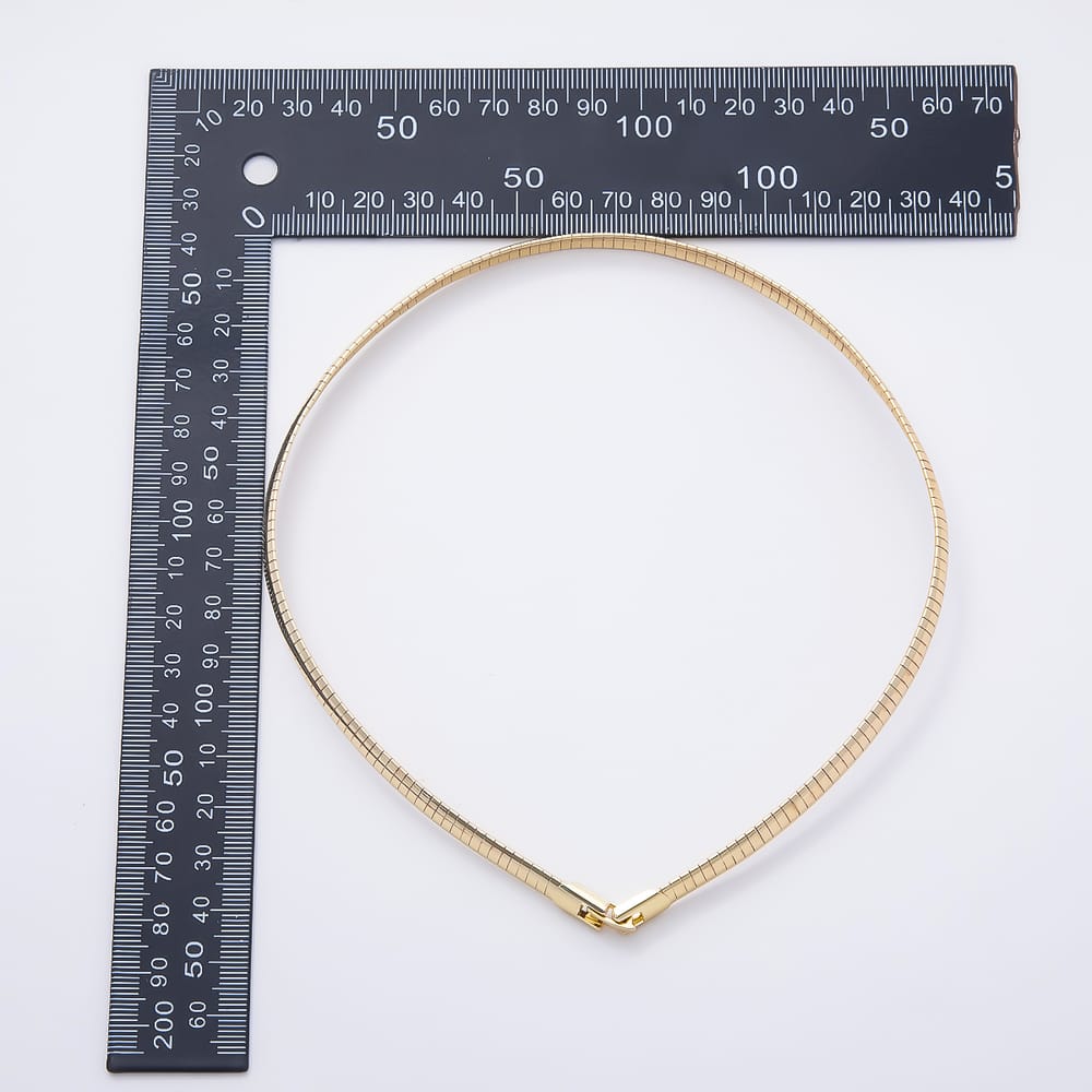 16K Gold Filled 6mm Omega Herringbone Flat Chain 16 Inch Necklace | WA-01133 WA-01138
