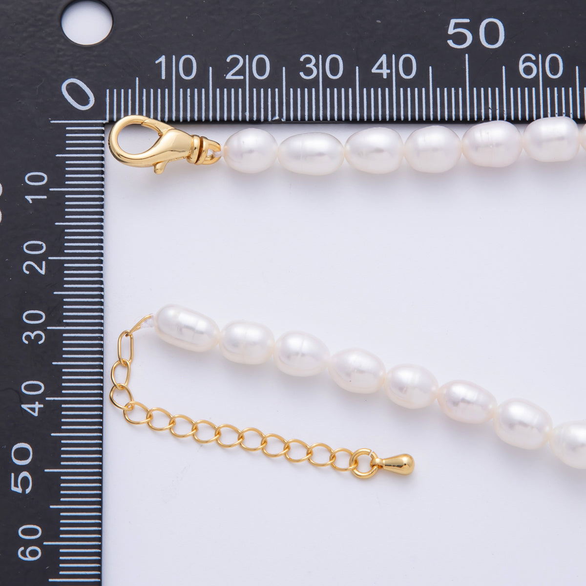 18K Gold Filled 6.4mm White Freshwater Pearl Button 15 Inch Choker Necklace | WA-4054