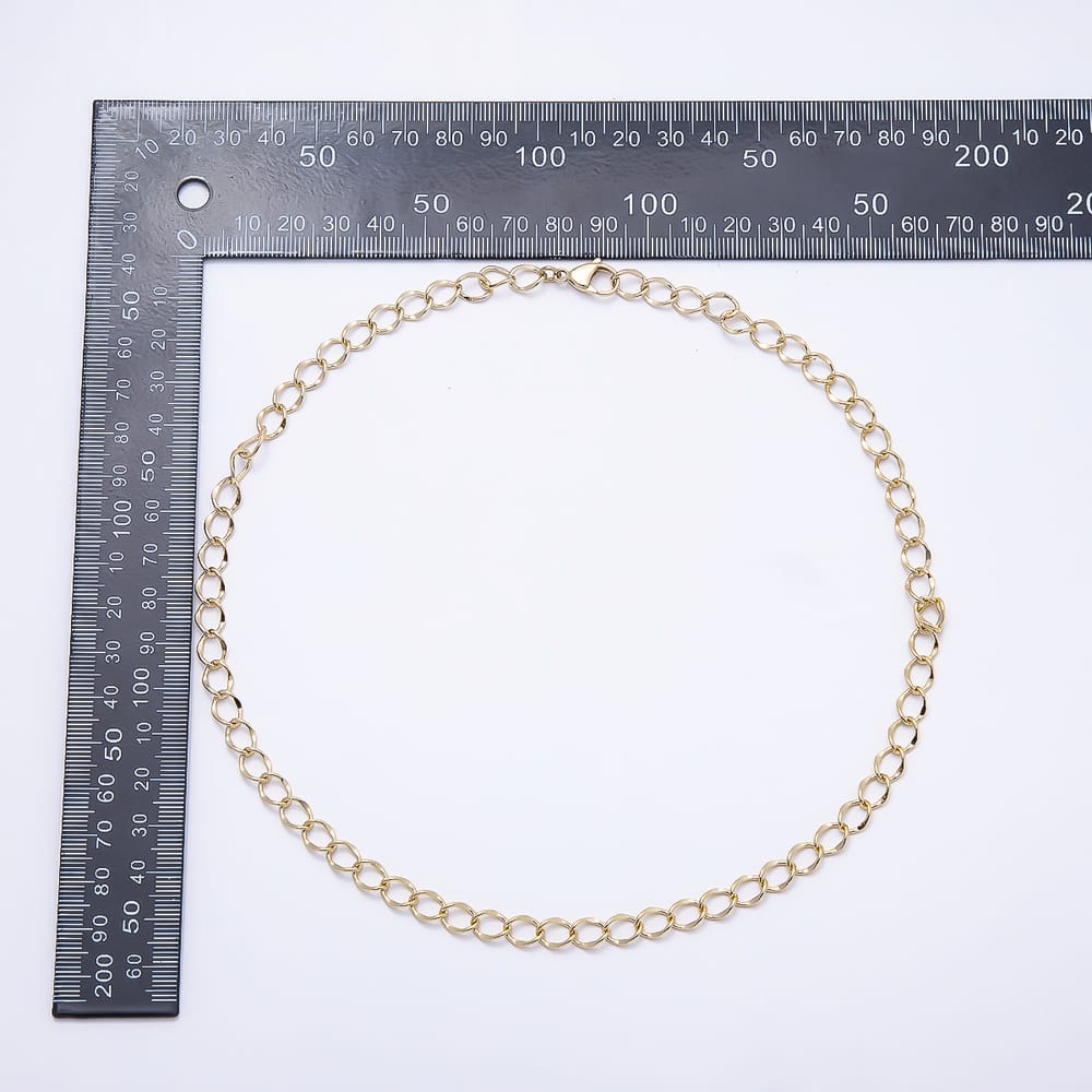 Stainless Steel 6.6mm Minimalist Geometric Curb Chain 19.5 Inch Necklace | WA-01587