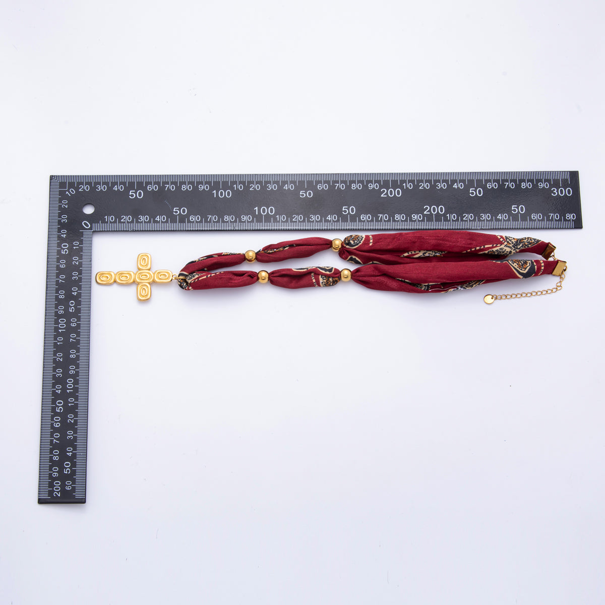 Stainless Steel Conch Sea Shell, Religious Cross Smooth Silk Scarf Handmade Necklace | WA-3779 WA-3780