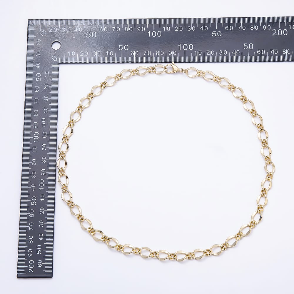 Stainless Steel 5mm Minimalist Geometric Figaro Chain 19.5 Inch Necklace | WA-01631