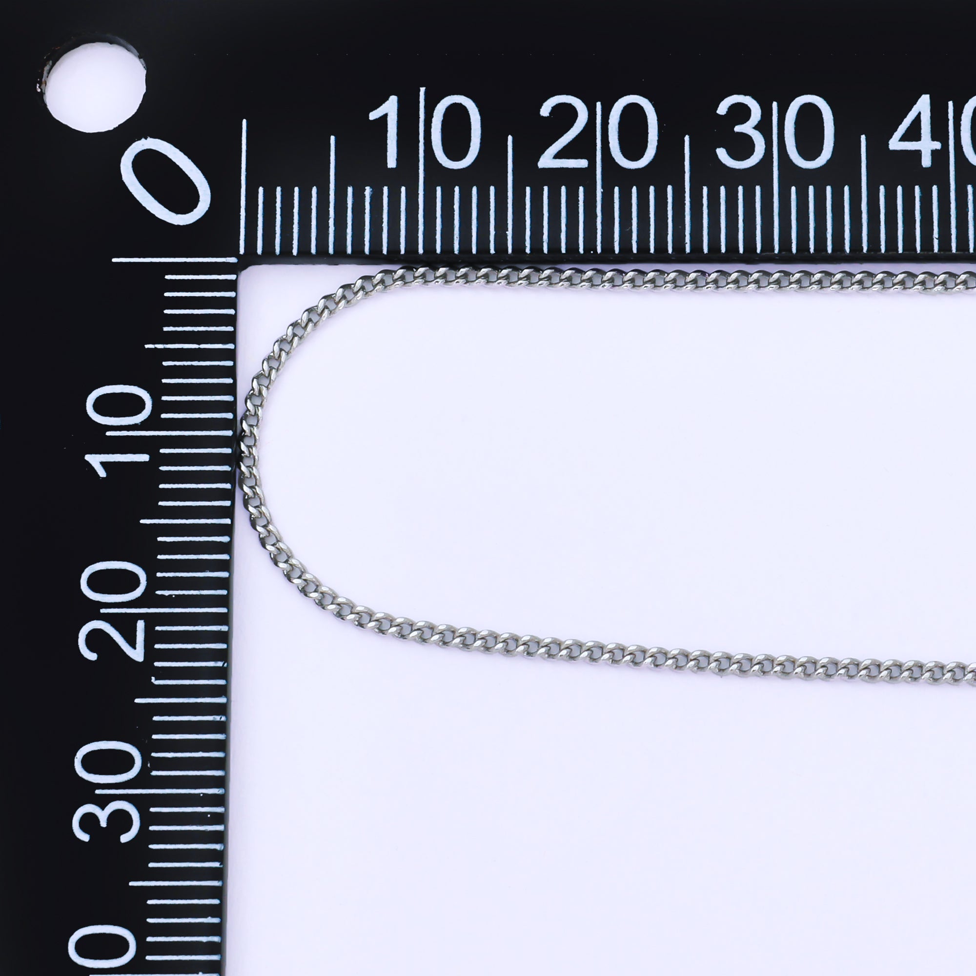 Silver 1.3mm Minimalist Curb Chain 15 Inch Necklace with Extender | WA-3228