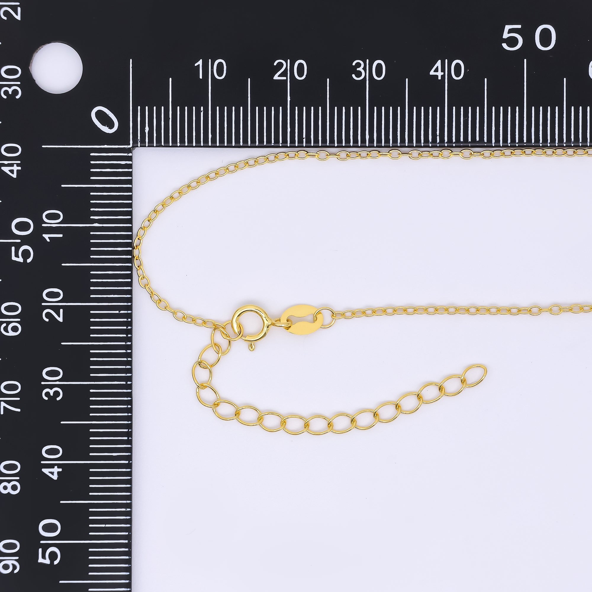 24K Gold Vermeil S925 1.4mm Dainty Classic Cable Chain 16 Inch Necklace | WA-3244