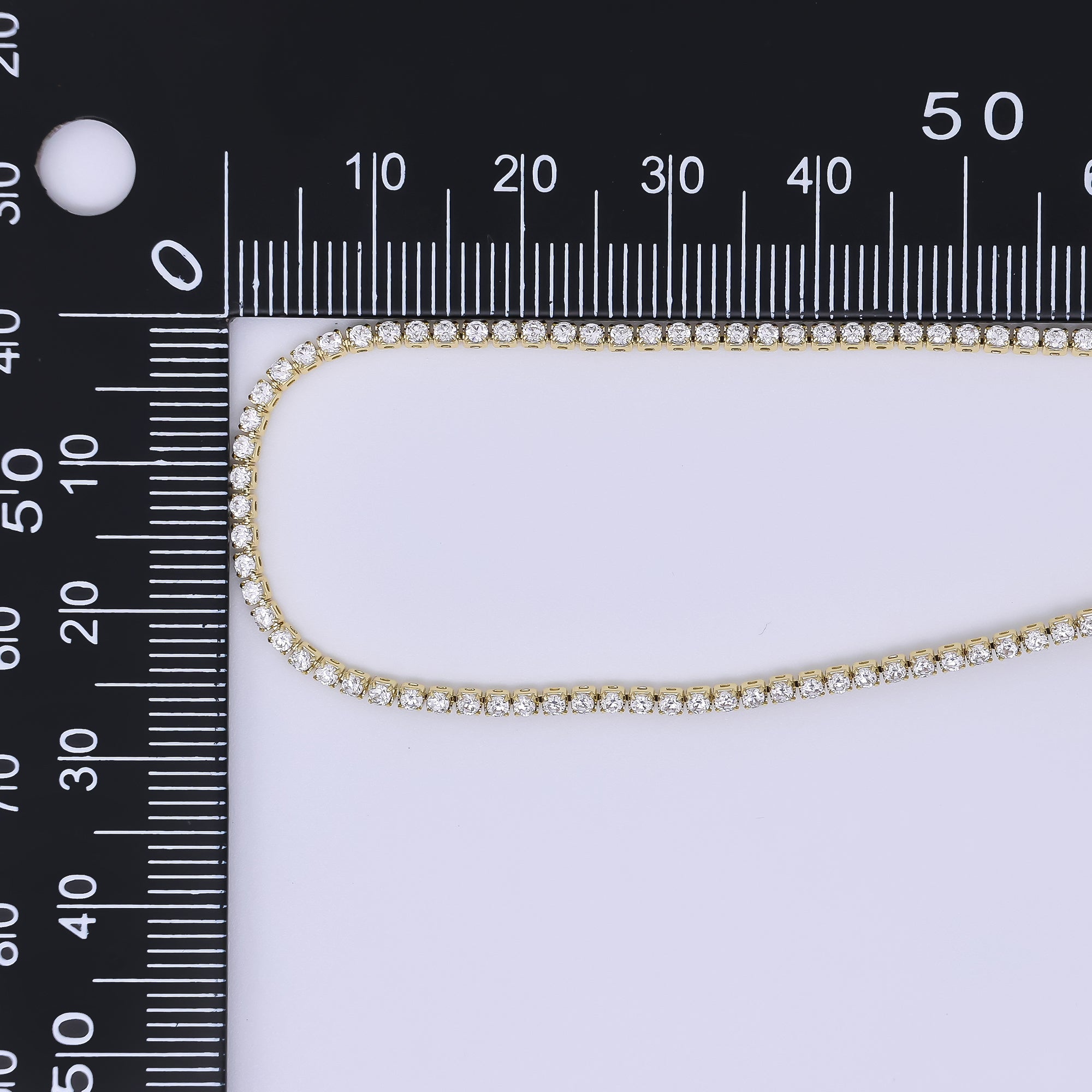 24K Gold Filled 1.7mm Clear Round CZ Classic Tennis Chain 18 Inch Necklace | WA-3809