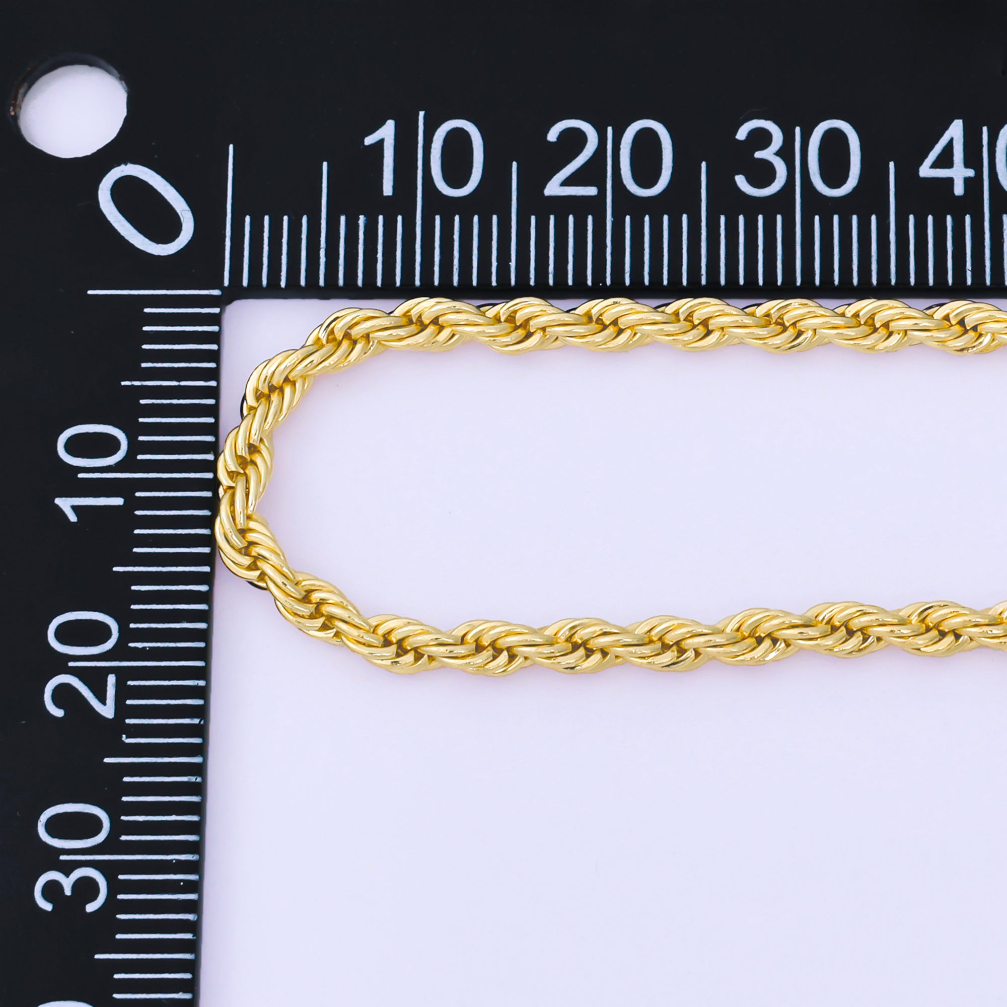 14K Gold Filled 3mm Rope Chain 18.5 Inch Necklace w. Extender | WA-1373