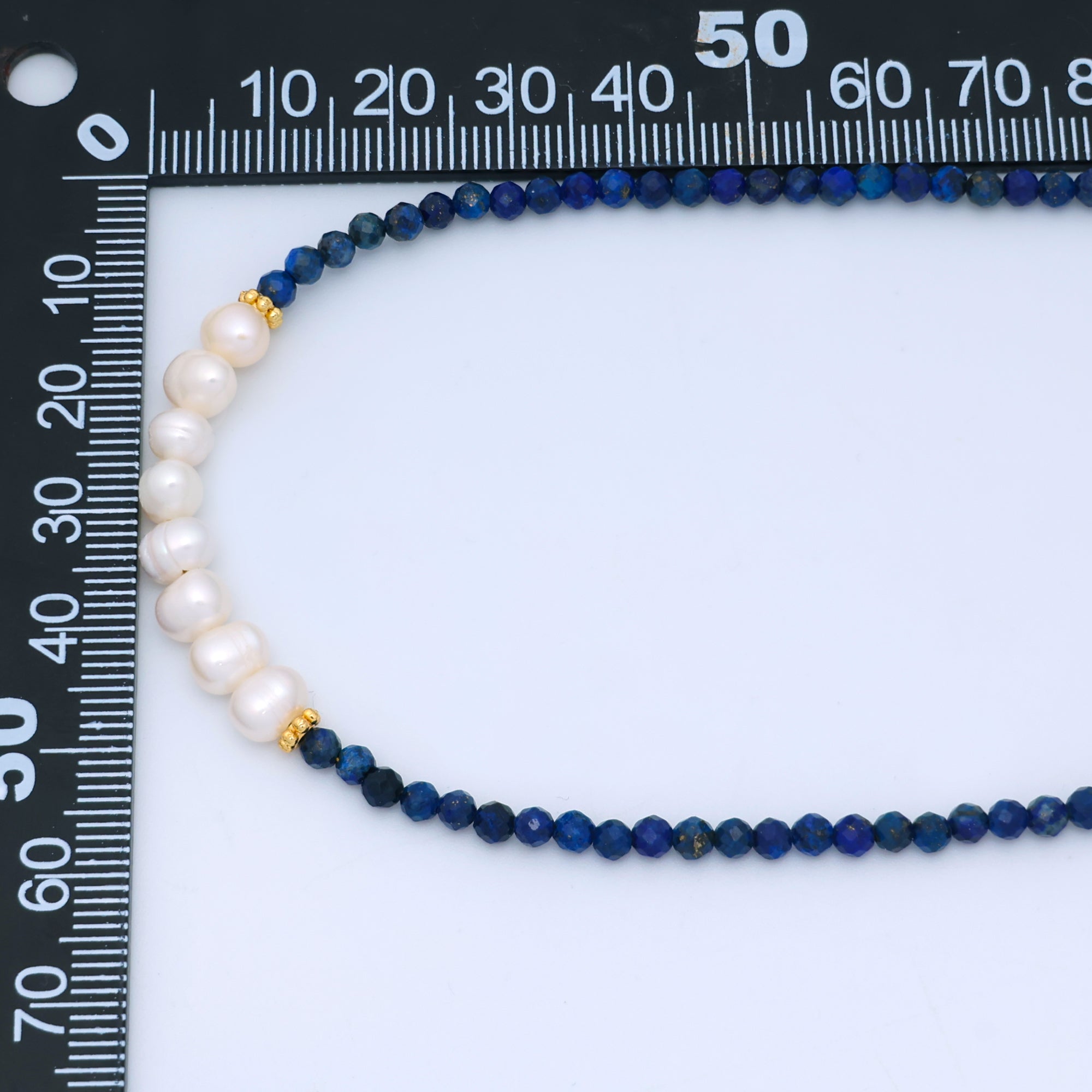 Stainless Steel Freshwater Pearl Lapis Lazuli, Citrine, Amethyst Gemstone 16 Inch Necklace | WA-3040 ~ WA-3042