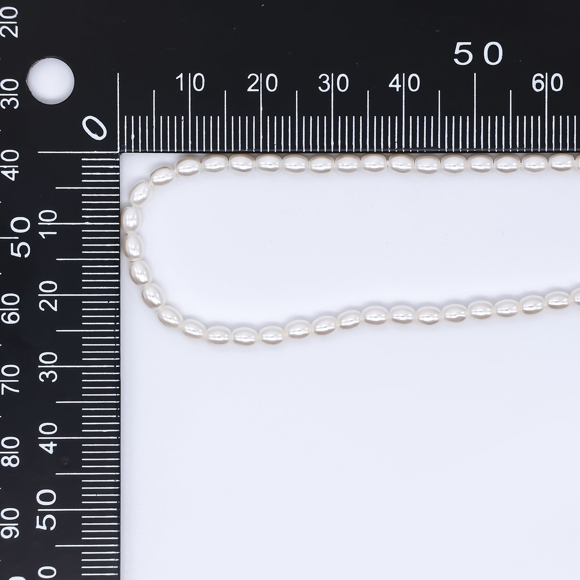 3mm White Oval Shell Pearl Strand Finding | WA-03168