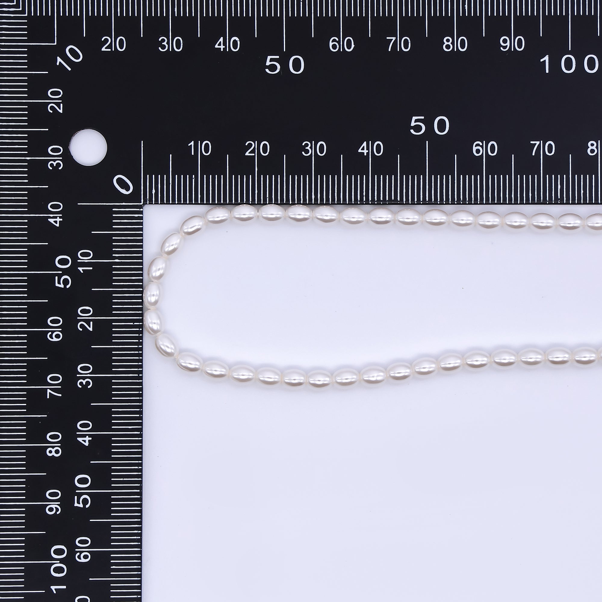 3.5mm White Oval Shell Pearl Strand Finding | WA-3169