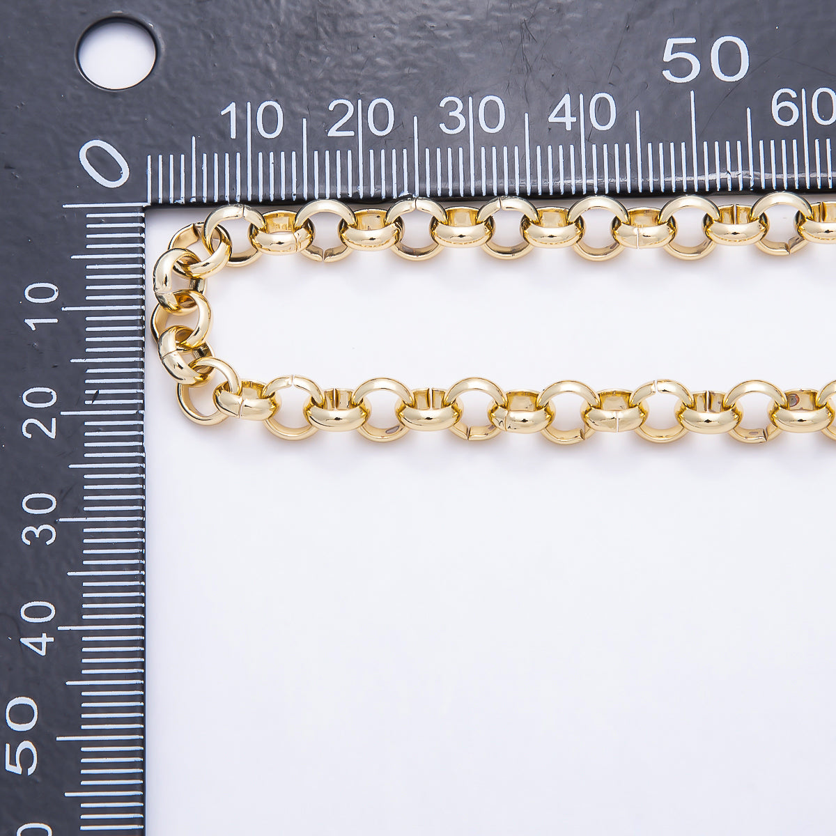 PVD Gold Stainless Steel 6mm Minimalist Round Rolo Unfinished Chain by Yard | Roll-01900